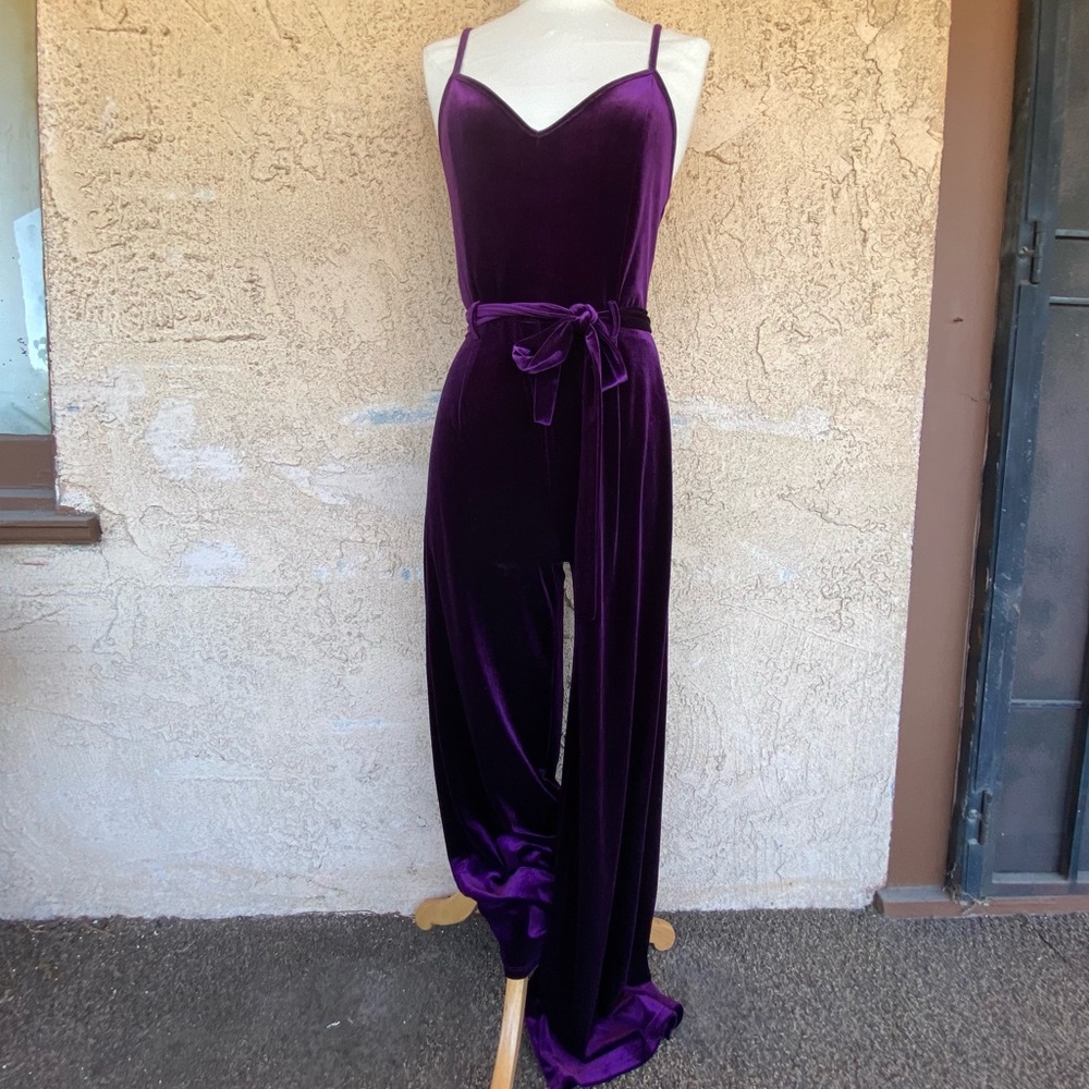 Forever 21 Purple Velvet Jumpsuit